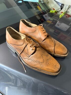 Skechers Men's Brown Leather Wingtip Oxfords